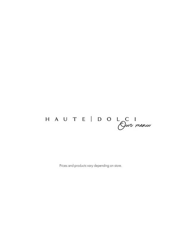 Haute Dolci menu