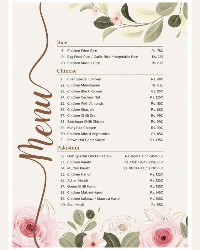 Heights and Delights (Temporary Closed) menu
