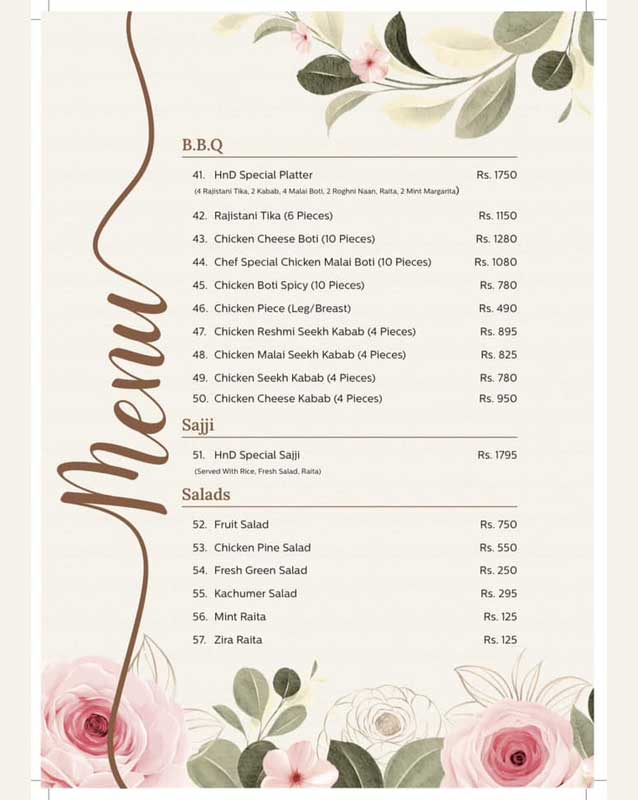 Heights and Delights (Temporary Closed) menu
