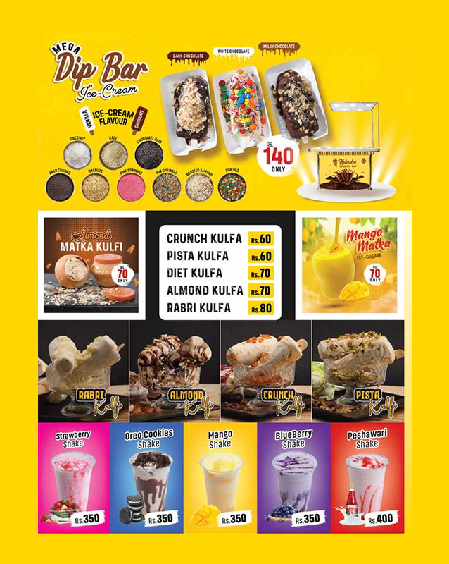 Helados Ice Cream menu