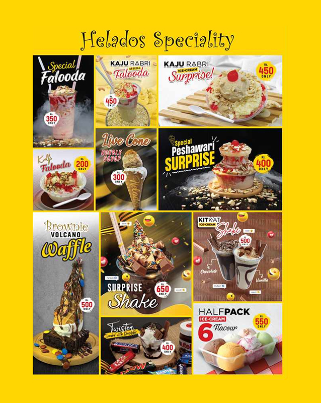 Helados Ice Cream menu