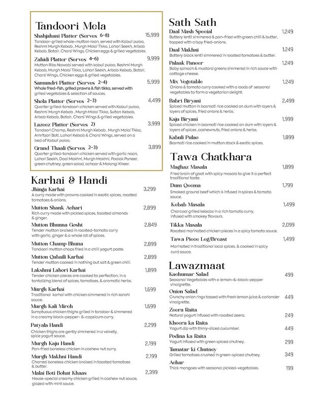 Highland Country Club & Resort menu