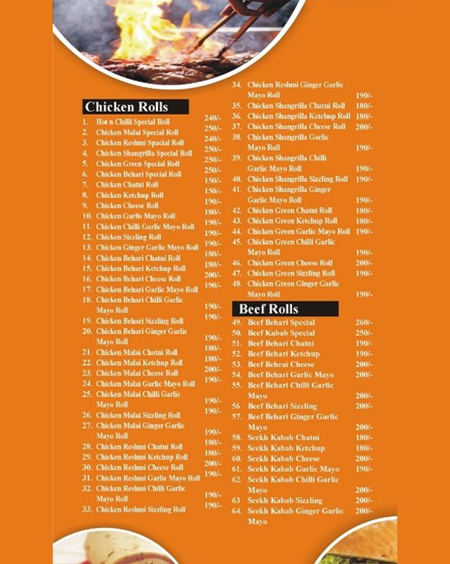 Hot n Chilli menu