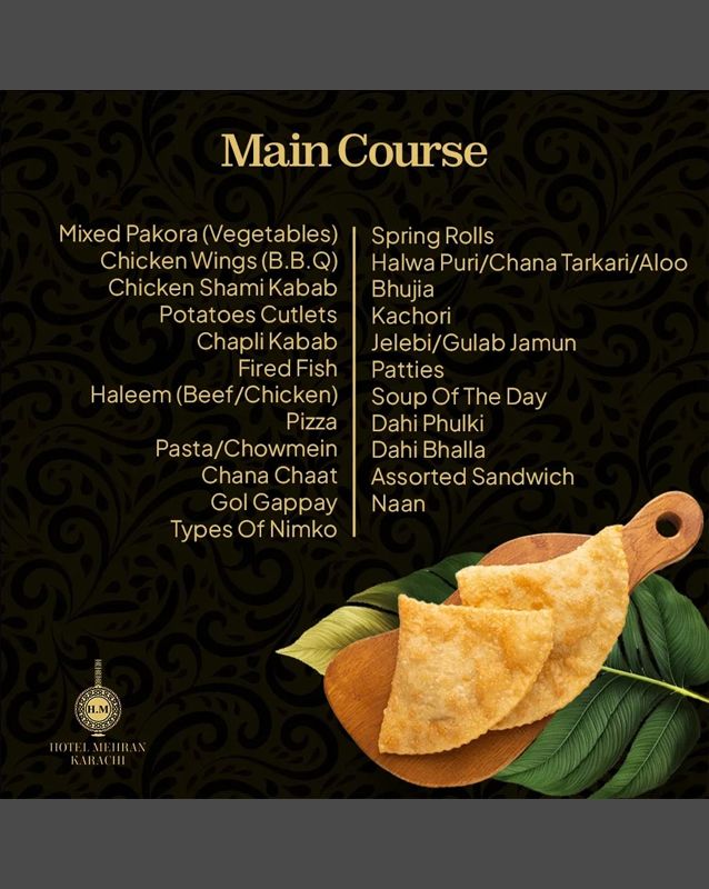 Hotel Mehran  menu