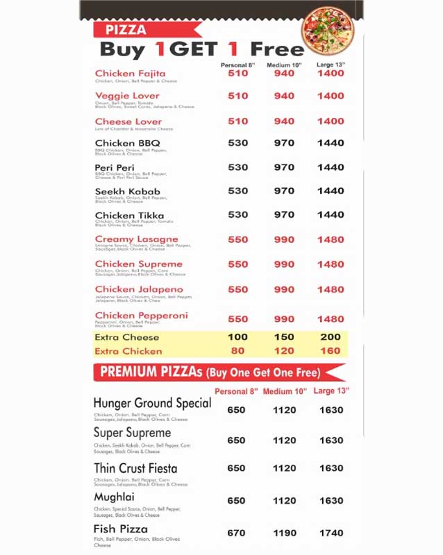 Hunger Ground menu