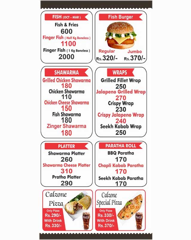 Hunger Ground menu