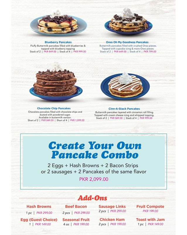 IHOP - Pakistan menu