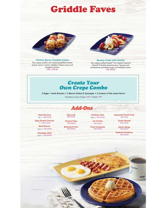 IHOP - Pakistan menu