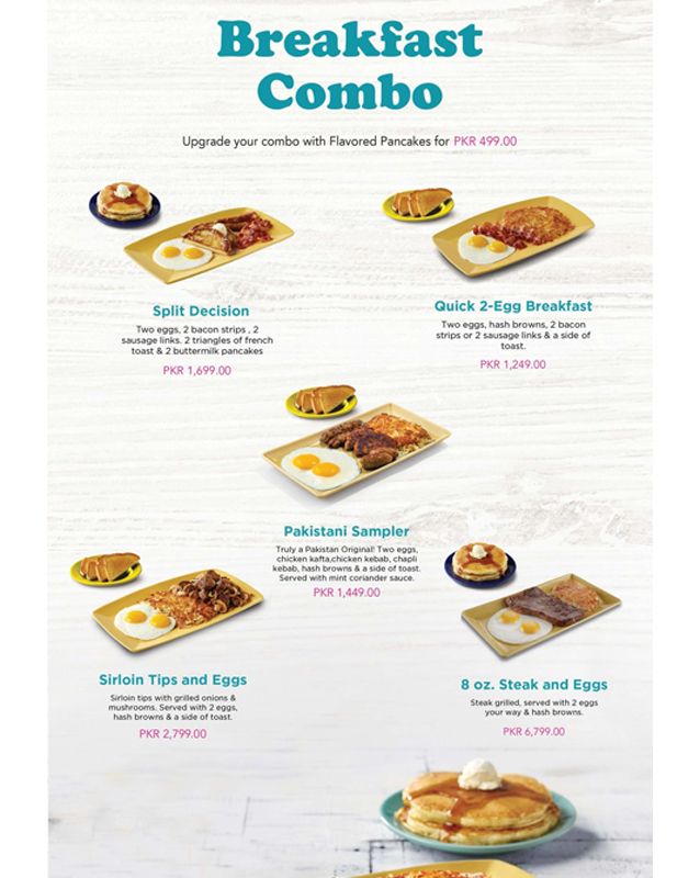 IHOP - Pakistan menu