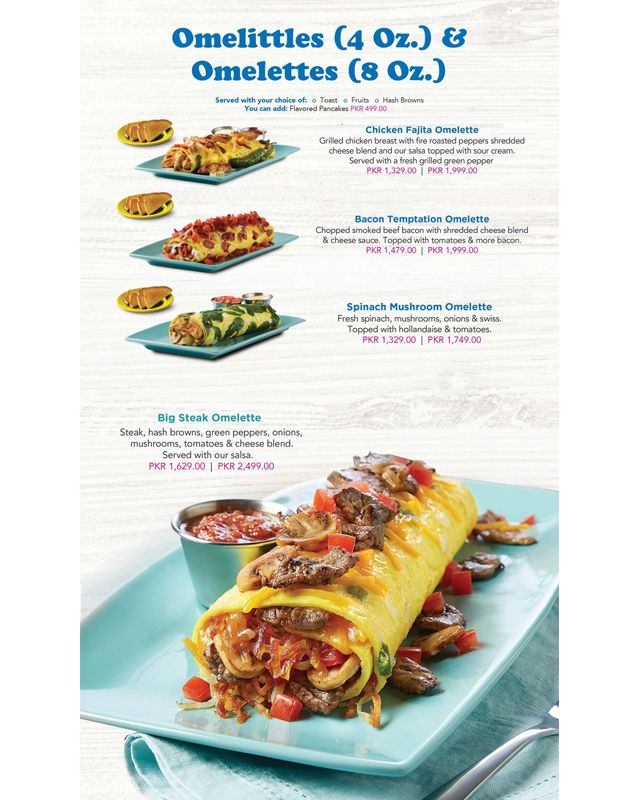 IHOP - Pakistan menu