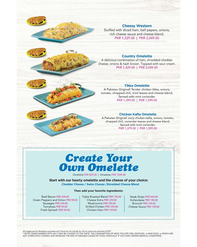IHOP - Pakistan menu