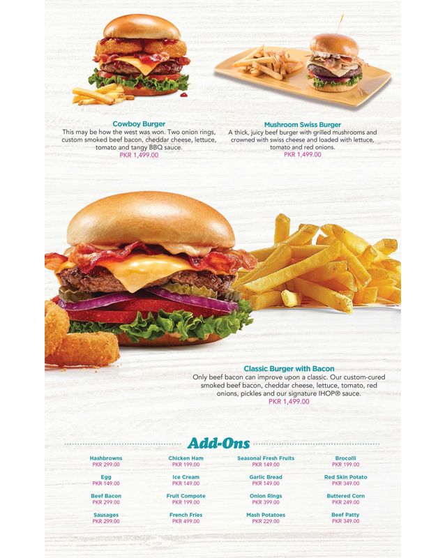 IHOP - Pakistan menu