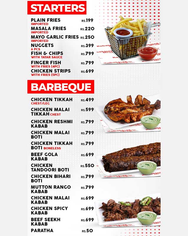 Kababjees Express menu