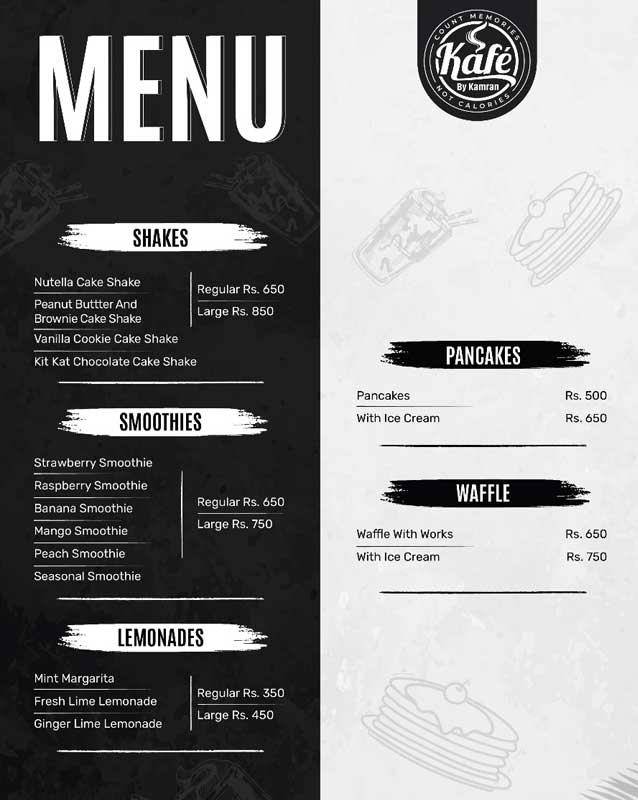 Kafe By Kamran menu