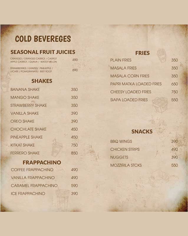 Karak Khel menu