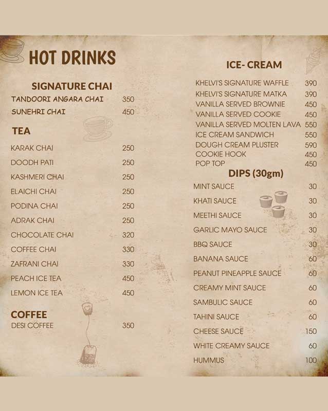 Karak Khel menu