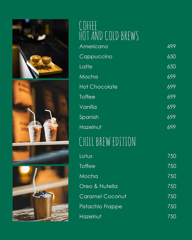 Karak Xpress  menu