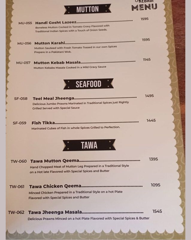 Kebab House of London menu