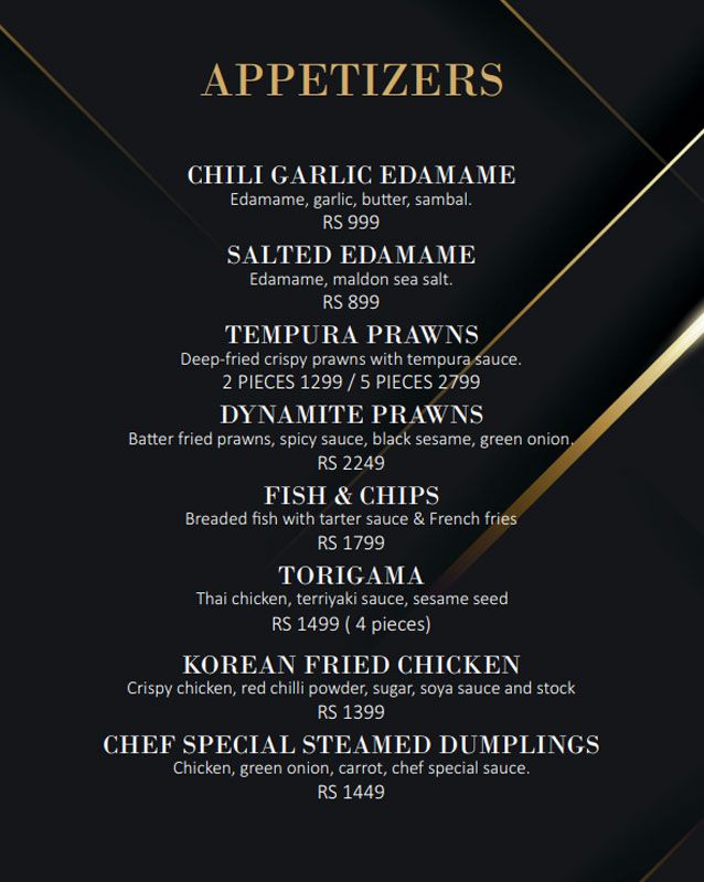 Keyaki menu