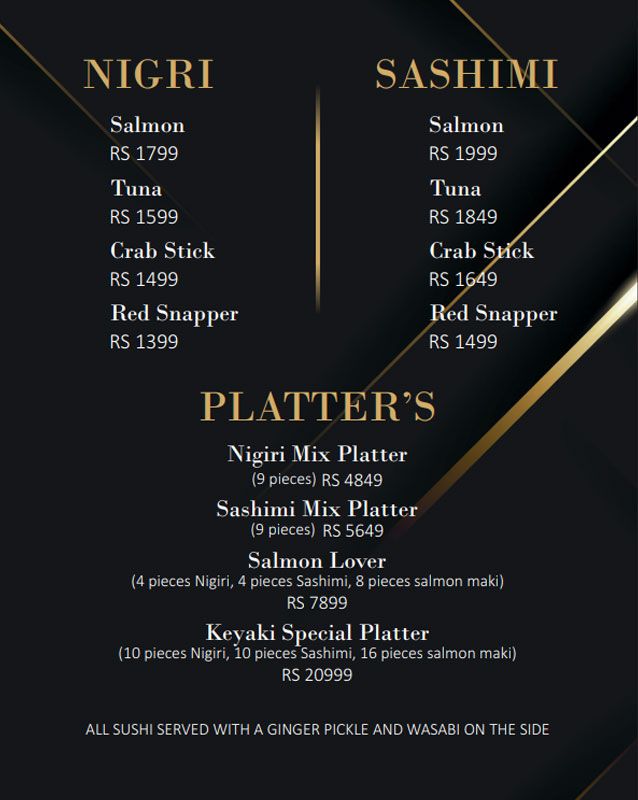 Keyaki menu