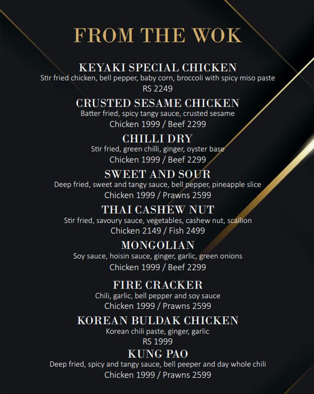 Keyaki menu