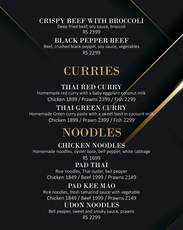 Keyaki menu