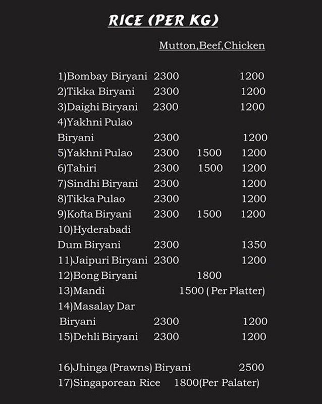 Khaba Corner menu
