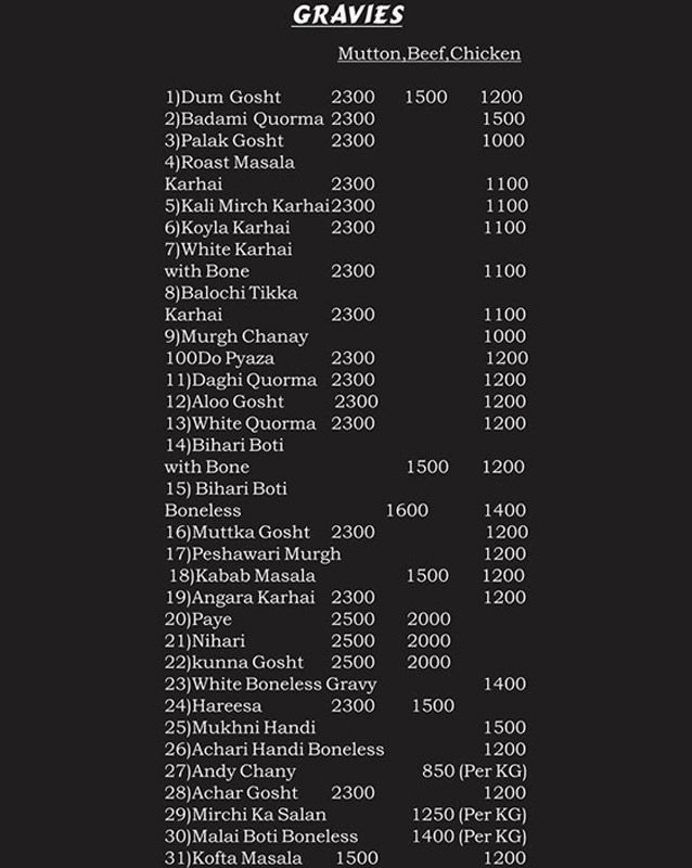 Khaba Corner menu
