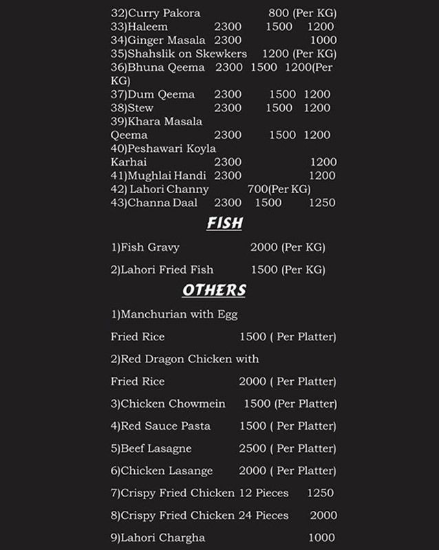 Khaba Corner menu