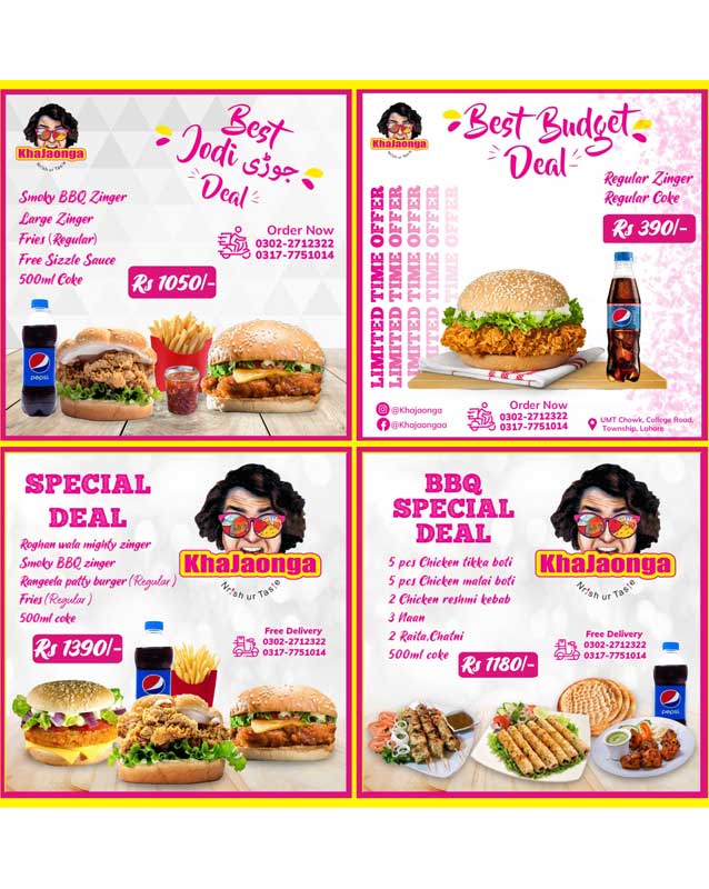 Khajaonga menu