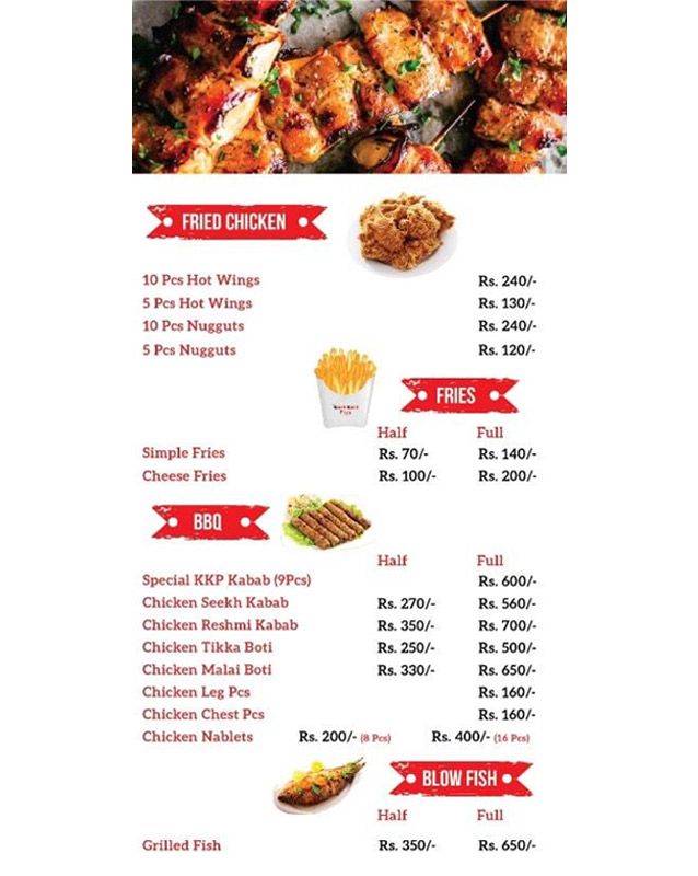 Knok Knok Pizza menu