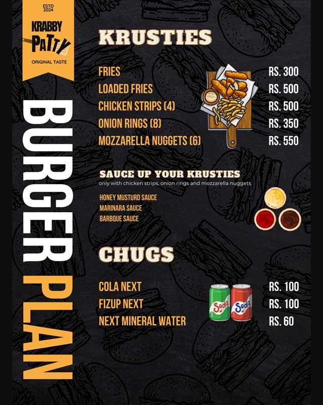 Krabby Patty menu