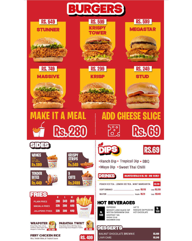 Kruncheese  menu