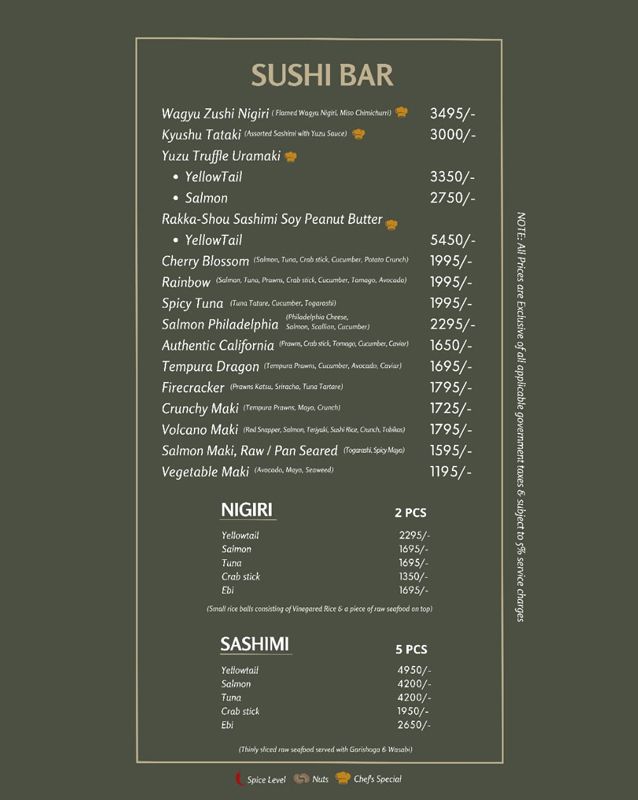 Kyoto - Pakistan menu