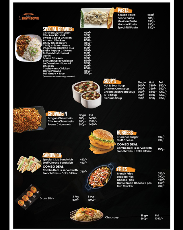 La Downtown menu