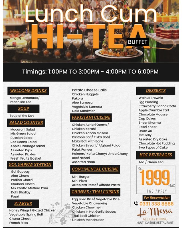 La Messa menu
