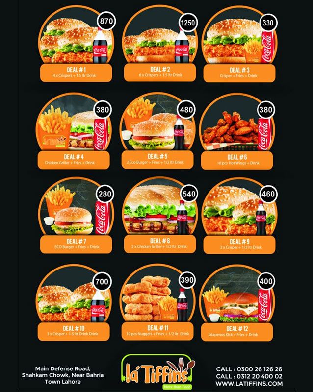 La' Tiffins menu
