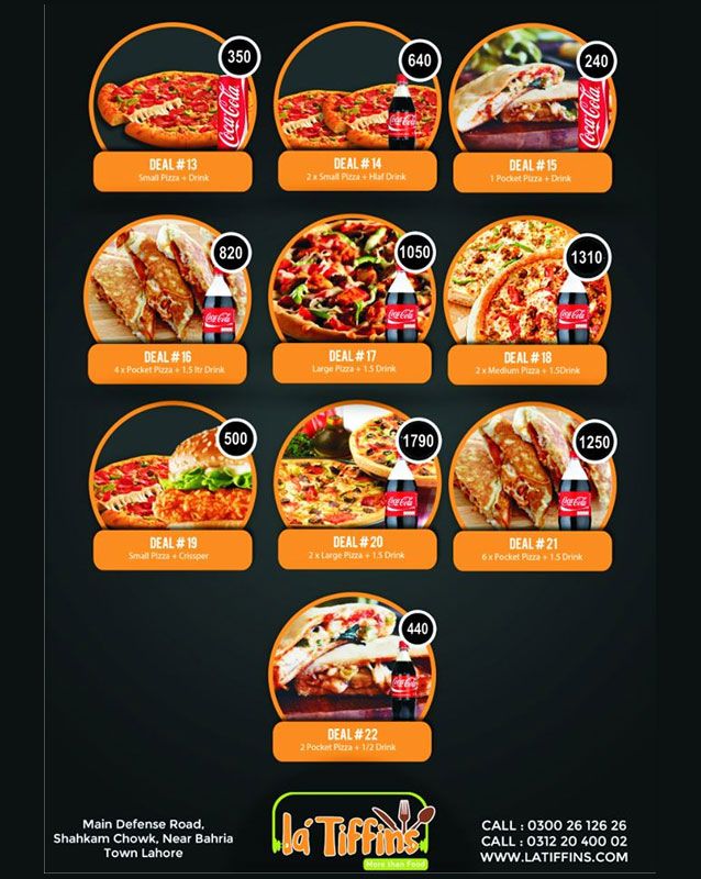 La' Tiffins menu