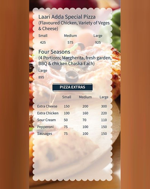 Laari Adda Lounge menu
