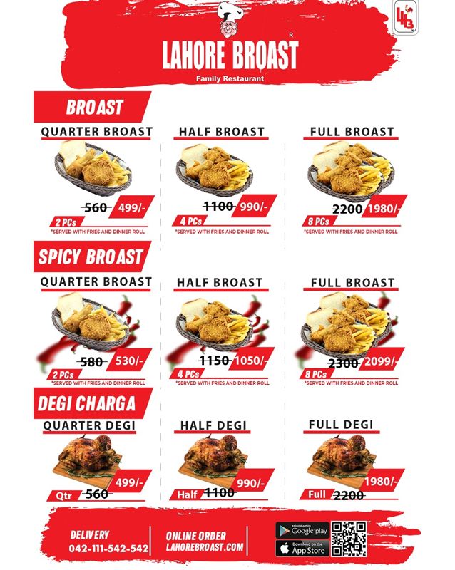 Lahore Broast  menu