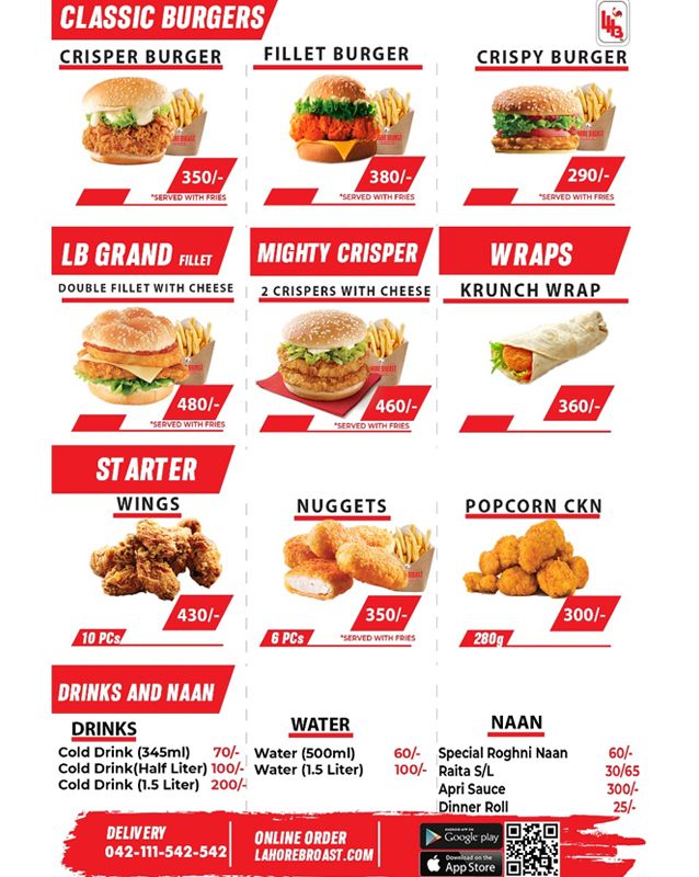Lahore Broast  menu