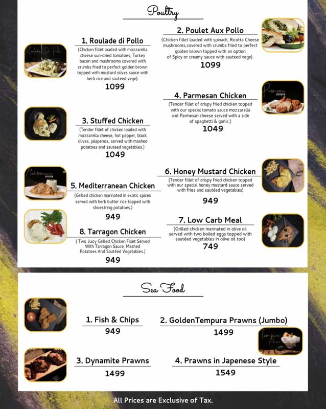 Laung Laachi de Cafe menu