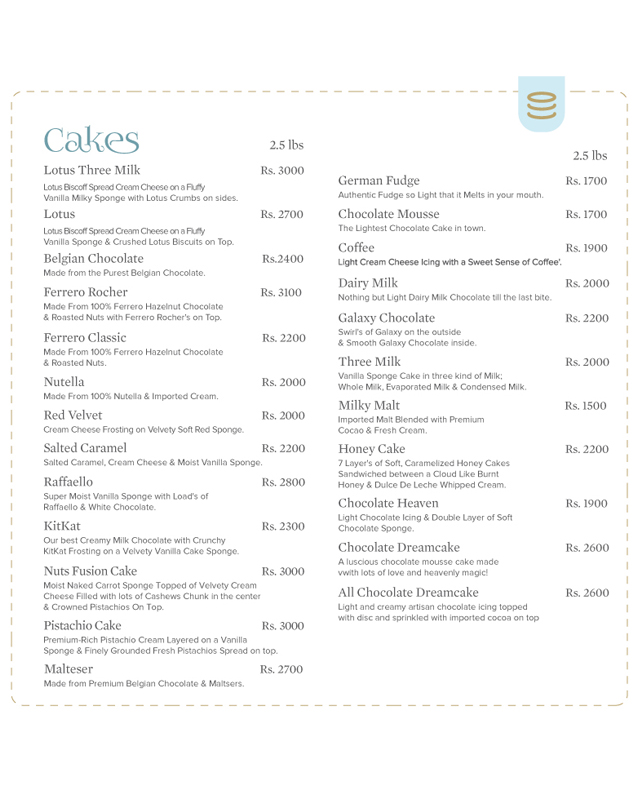 Layers Bakeshop menu