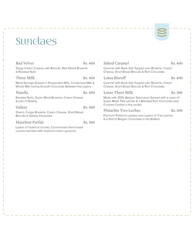 Layers Bakeshop menu