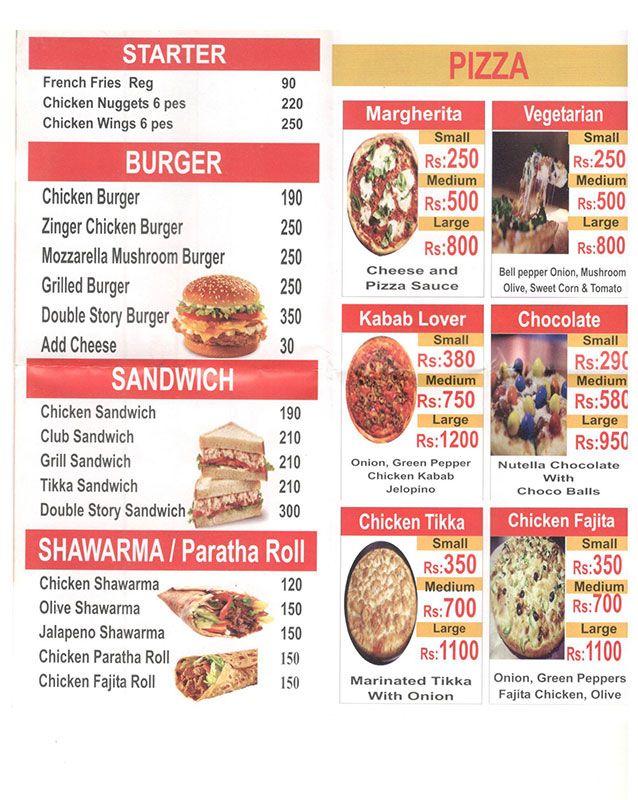 Let's Pizza menu