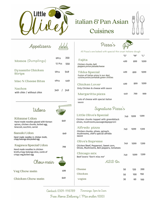 Little Olives  menu