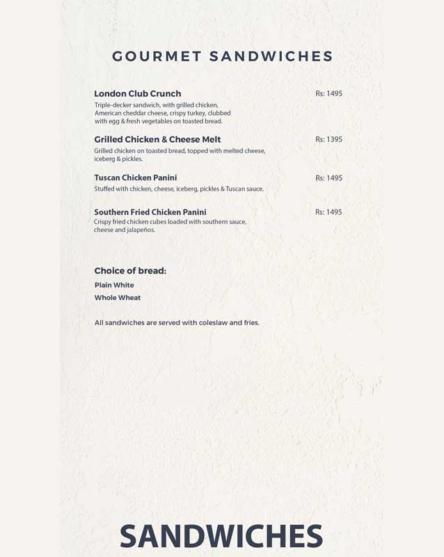 London Courtyard menu