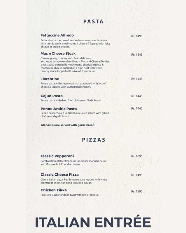 London Courtyard menu
