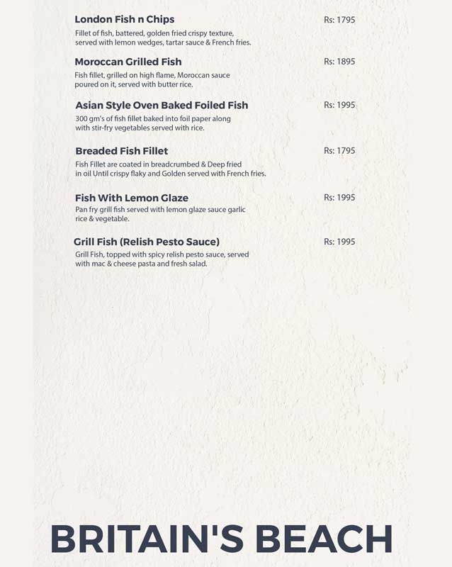 London Courtyard menu
