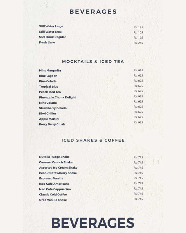 London Courtyard menu